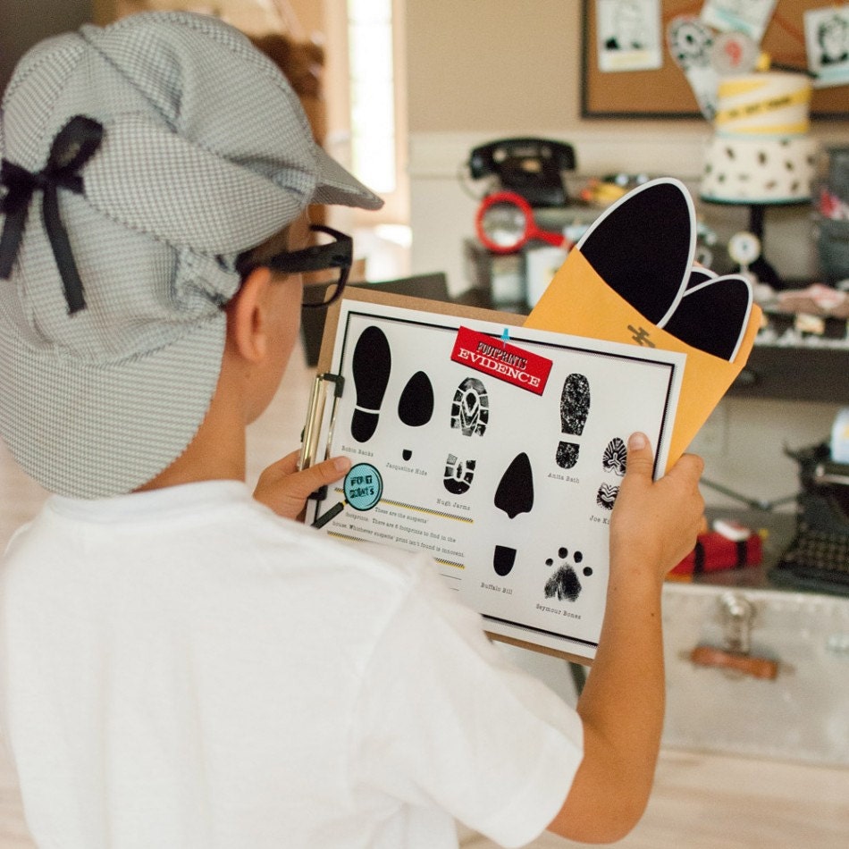 Detective Party Game - Criminal Case Solving Activity Set - Printable DIY Collection