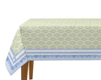 Grandmillennial Hydrangea Mahjong Tablecloth | The House of Hydrangea Collection | Coastal Grandmother Mahjong Table | Hampton Hydrangea