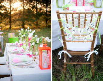 Neon Konfetti und Washi Tape Bright Glow Bride-to-Be Hochzeit Brautdusche - Druckbares Personalisiertes Paket