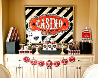 Casino Night Poker Game Night Gambling Vegas Cards Printable Designs - Printable DIY Collection