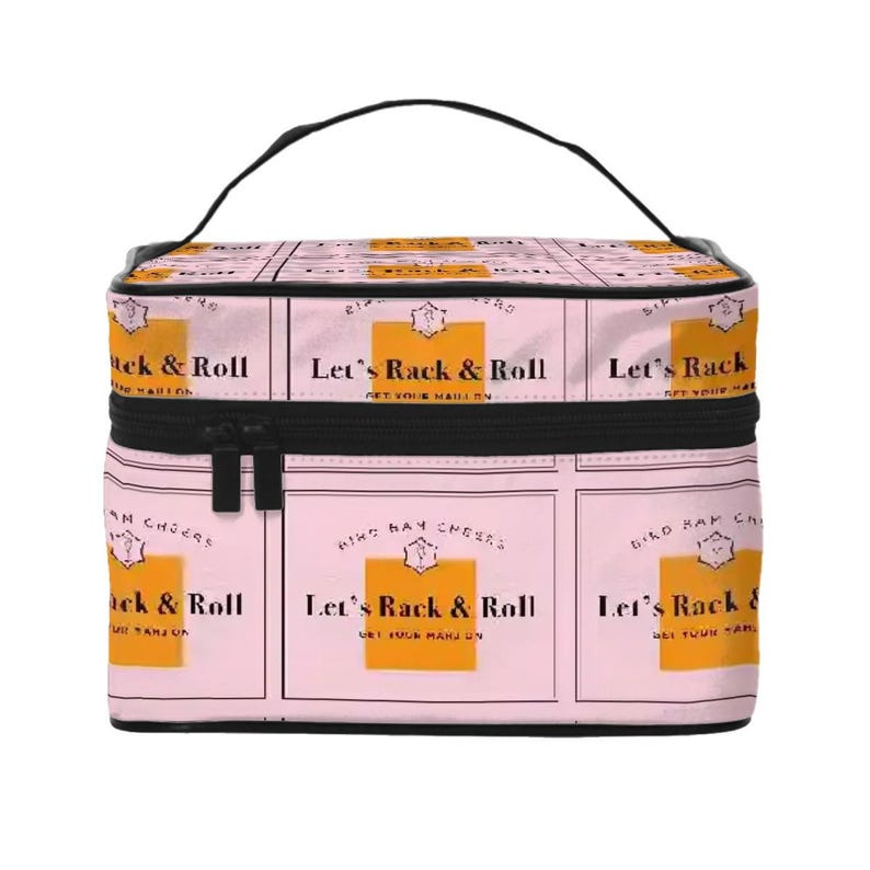 Mahjong Tile Tote Storage Bag | Let’s Rack & Roll Champagne Mahjong Organizer Let's Rack & Roll