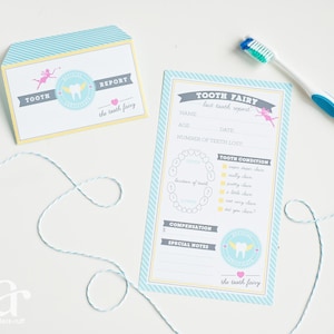 Tooth Fairy Report Certificate and Envelope - Lost Tooth Official Report - EDITABLE in Canva