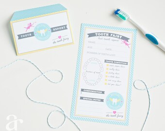 Tooth Fairy Report Certificate and Envelope Printables - Lost Tooth Official Report - EDITABLE in Canva
