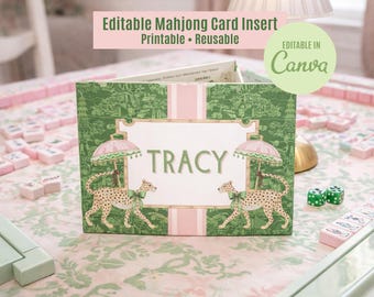 Printed Mahjong Card Cover Large Card Sticker | Mahjong Card Sleeve Insert Label | Printable Mahj Card Protector | Mahj Gift Accessory