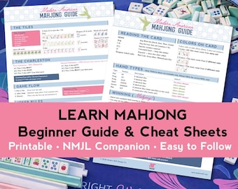 Mahjong Business Kurzanleitung | Starten Sie einen Mahjong Club, Event oder Social | Amerikanisches Mahjong Spickzettel für Gastgeber & Studios
