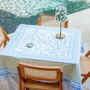 Grandmillennial Hydrangea Mahjong Tablecloth | The House of Hydrangea Collection | Coastal Grandmother Mahjong Table | Hampton Hydrangea Bild 11