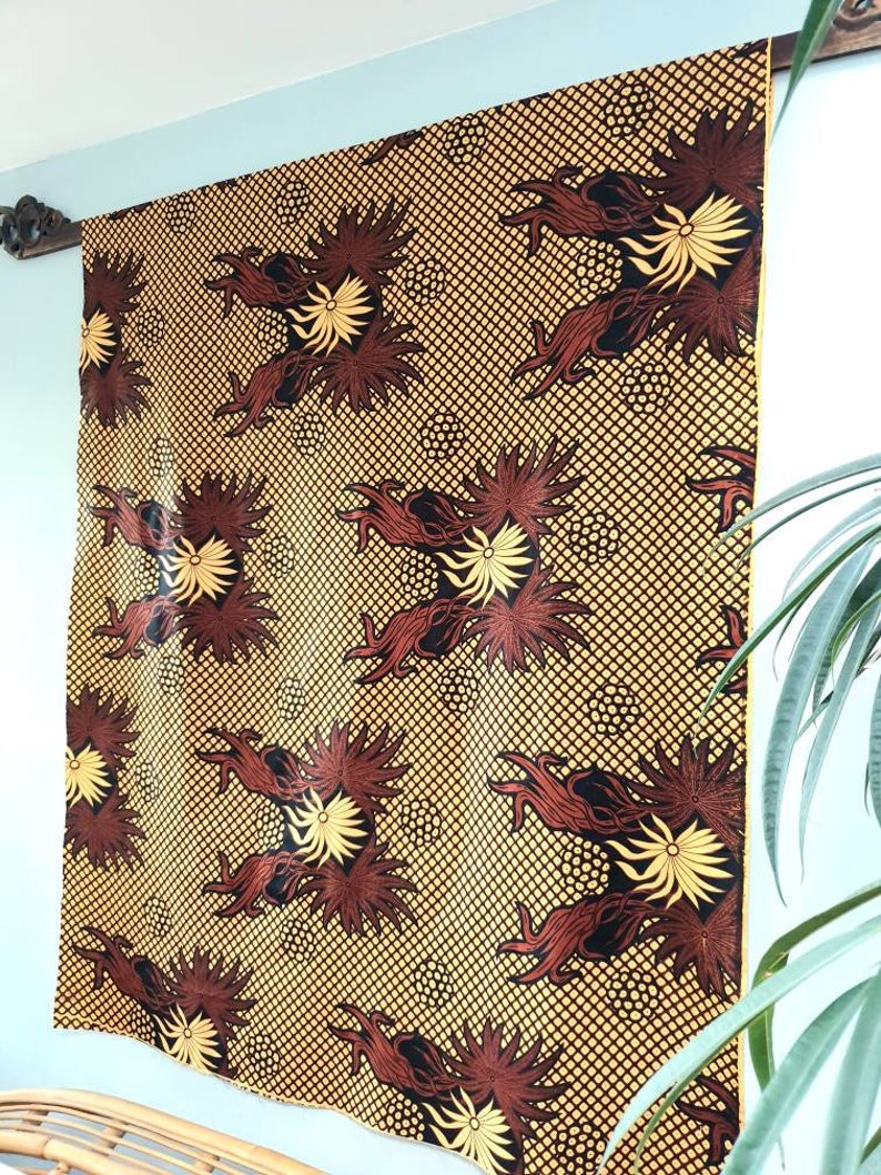 Brown Indon sien  Batik  Sarong  Fabric Javanese Cotton 