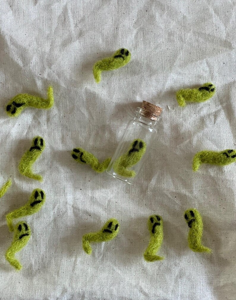 Monstruo en un frasco de fieltro con aguja; Fantasma en un frasco; Extraterrestre en un frasco; Hecho a mano - HECHO A PEDIDO imagen 19