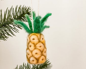 Piña de bolsillo de lana de fieltro con aguja, llavero, adorno - HECHO A PEDIDO