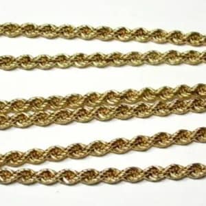 14K Yellow Gold Heavy Rope style Chain Necklace in a Continuous Rope Chain Style.  23.60 grams