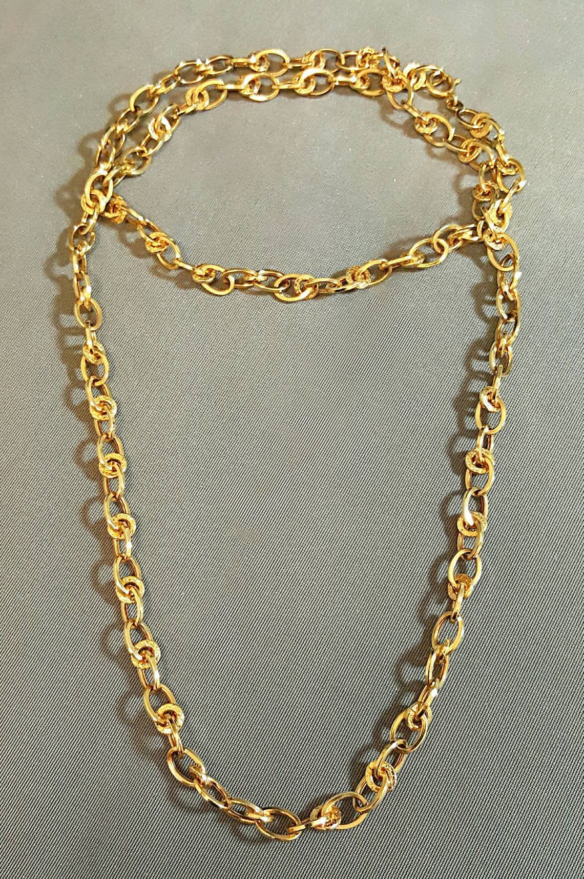 Marked 14K Yellow Gold Fancy Chain Style Necklace Etsy