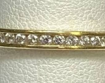 18K Yellow Gold Channel set Diamond Band style Ring