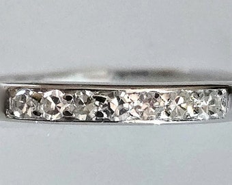 On Layaway. May Payment. Platinum Antique Diamond Band style Ring, Wedding Ring, Anniversary Ring, Engagement Ring, Stackable Ring