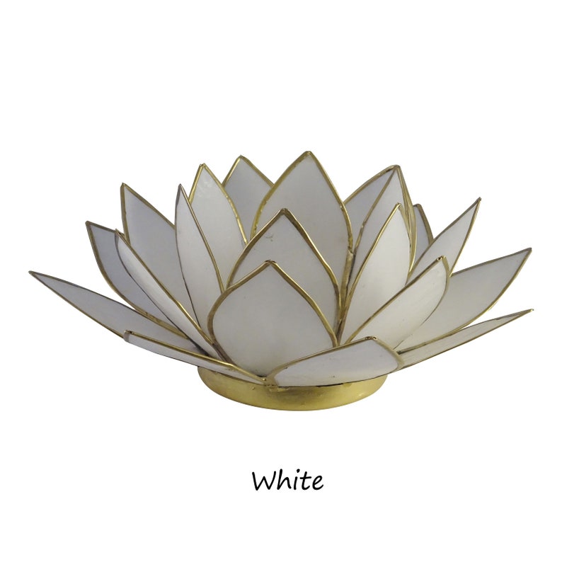 Lotus Flower Tea Light Candle Holder Capiz Shell Decorating Etsy