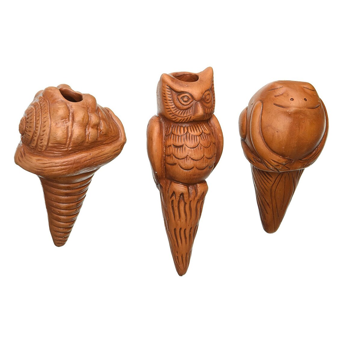 Potted Plant Watering Stakes Terracotta Sea Shell Owl Shape Etsy