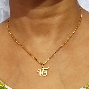 Gold Plated Ik Onkar / Ek Onkar handmade Pendant in Gurmukhi script Prabhki font Sikh religious