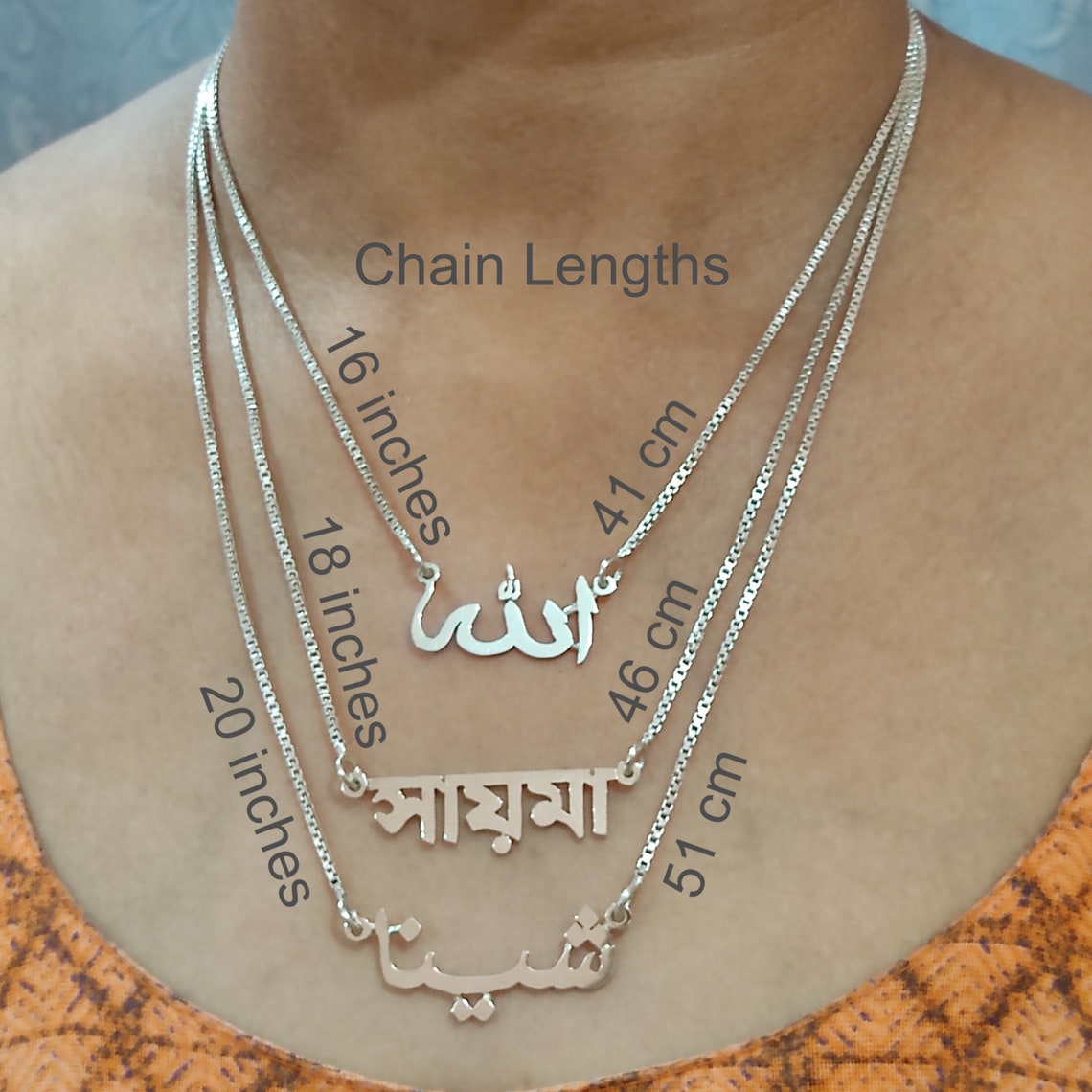 Gold Plated Handmade Personalised BANGLA Name Necklace with Etsy