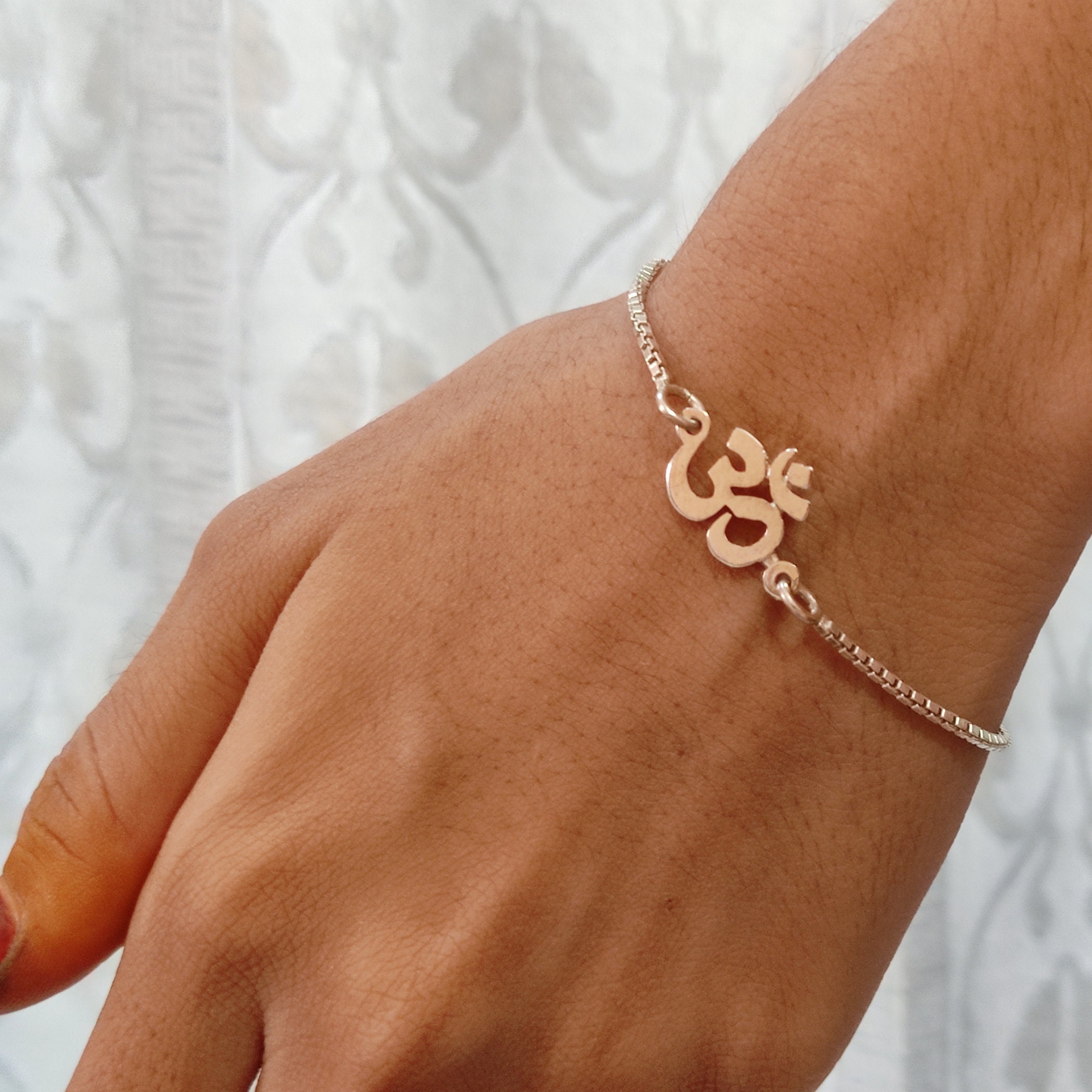 SILVER OM BRACELET – Ram Ram Ji- A Journey Towards Healing Yourself