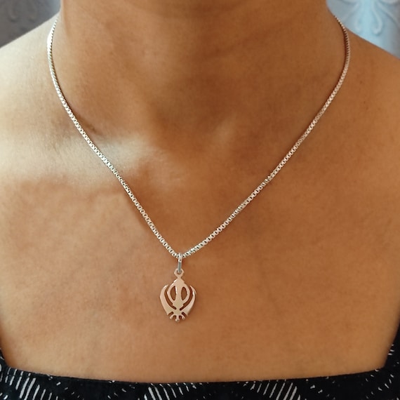 Khanda pendant silver deals