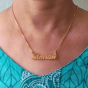 Handmade Gold Plated Personalized Carrie Style Name Necklace with ANY NAME of your choice in English cursive font