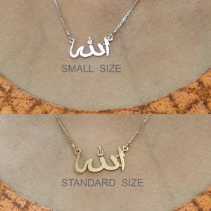 22 Carat GOLD PLATED Handmade Necklace with ALLAH in Arabic Calligraphy image 2