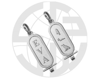 Handmade Sterling Silver Personalized Cartouche, Egyptian Hieroglyph Name Pendant