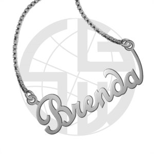 Sterling Silver Personalized Handmade Name Necklace with ANY NAME of your choice in English with High Polish Shiny Finish Gift item - FS
