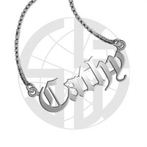 Sterling Silver Personalised Handmade Name Necklace with ANY NAME of your choice in Old English