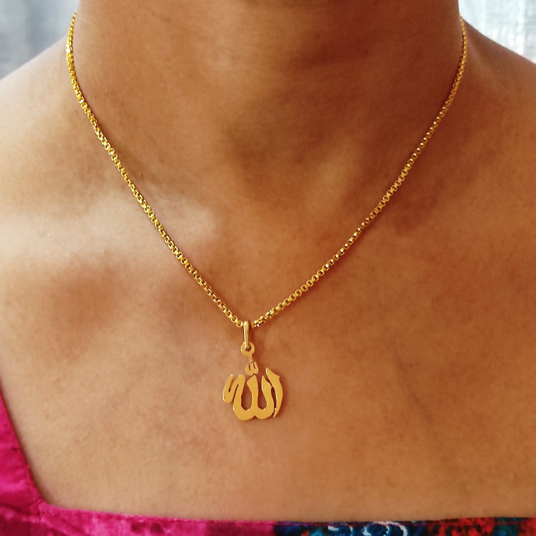 Token Necklace Nominal Allah Necklace Allah Necklace Nominal Necklace Allah  Pendant 22 Carat Gold