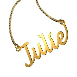 Gold Plated Personalized Handmade Name Necklace with ANY NAME of your choice in English with High Polish and Shiny Finish Gift item - LH