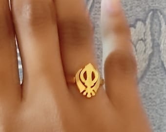 Khanda ring best sale gold