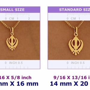 Pendentif Khanda fait à la main en plaqué or Punjabi Sikh symbole, emblème militaire, article cadeau image 3