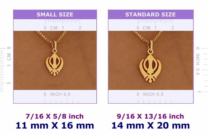 Pendentif Khanda fait à la main en plaqué or Punjabi Sikh symbole, emblème militaire, article cadeau image 3