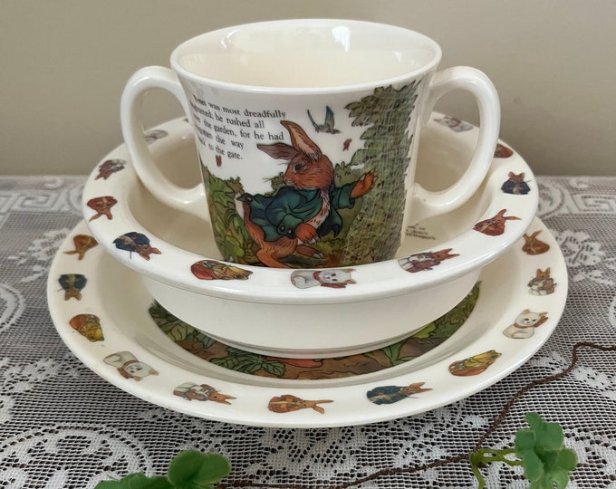 Vintage 1987 Tale of Peter Rabbit Melamine Cup Bowl & Plate Etsy