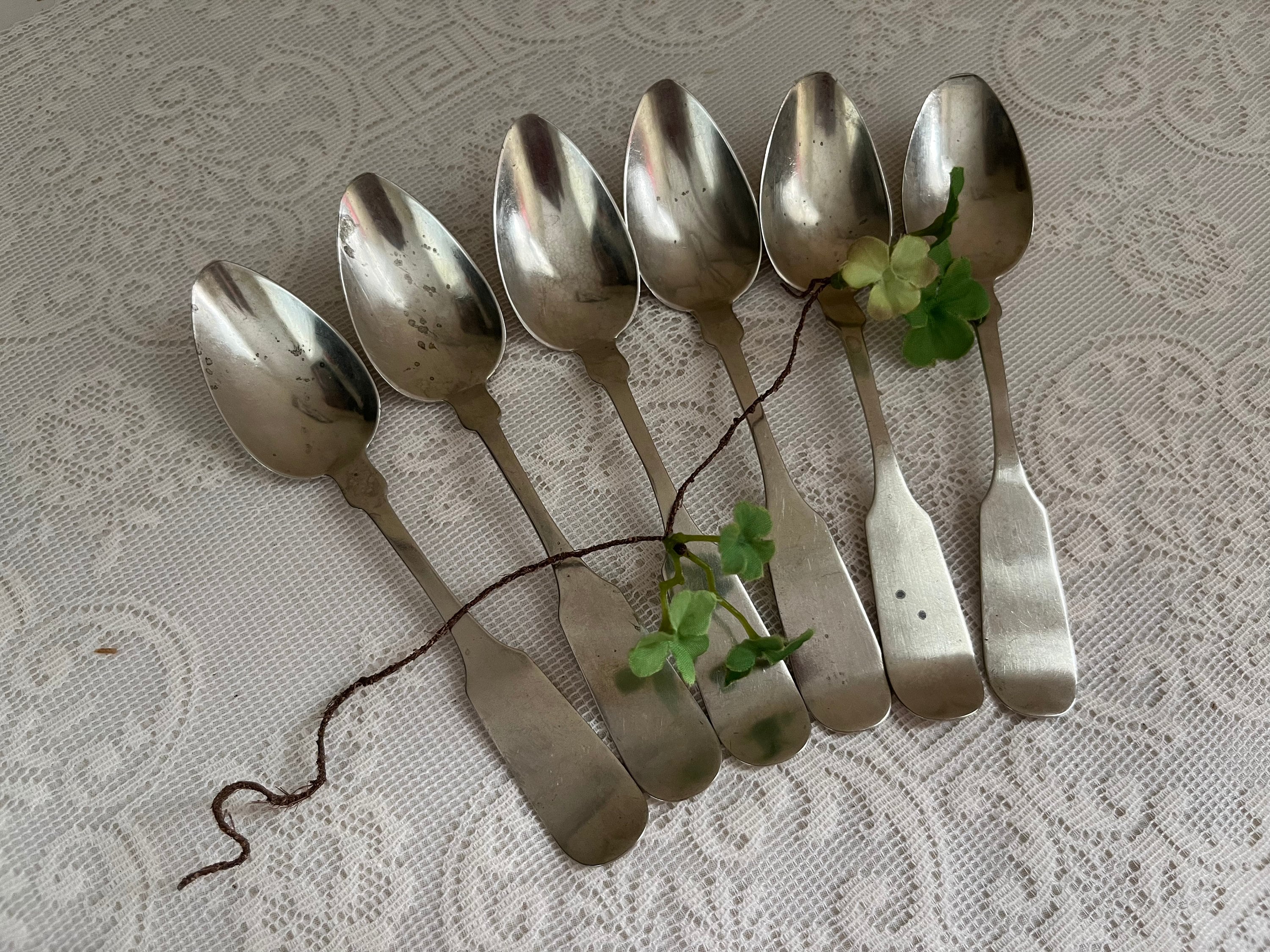 Old Caesser Spoons Antique German Silver Coin Silver Spoons