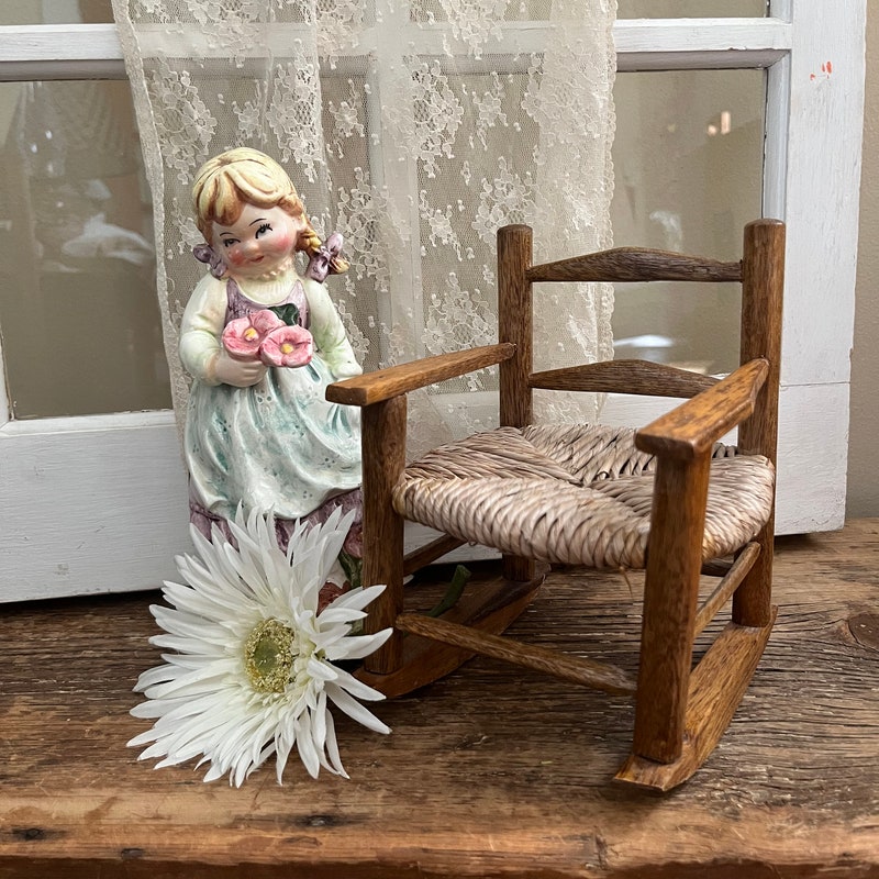 Mini Antique Rocking Chair Wooden Miniature Rocking Chair - Etsy