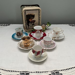 Vintage Demitasse Cup & Saucer Set: Whimsical Tea Party Collection