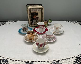 Vintage Demitasse Cup & Saucer Set: Whimsical Tea Party Collection