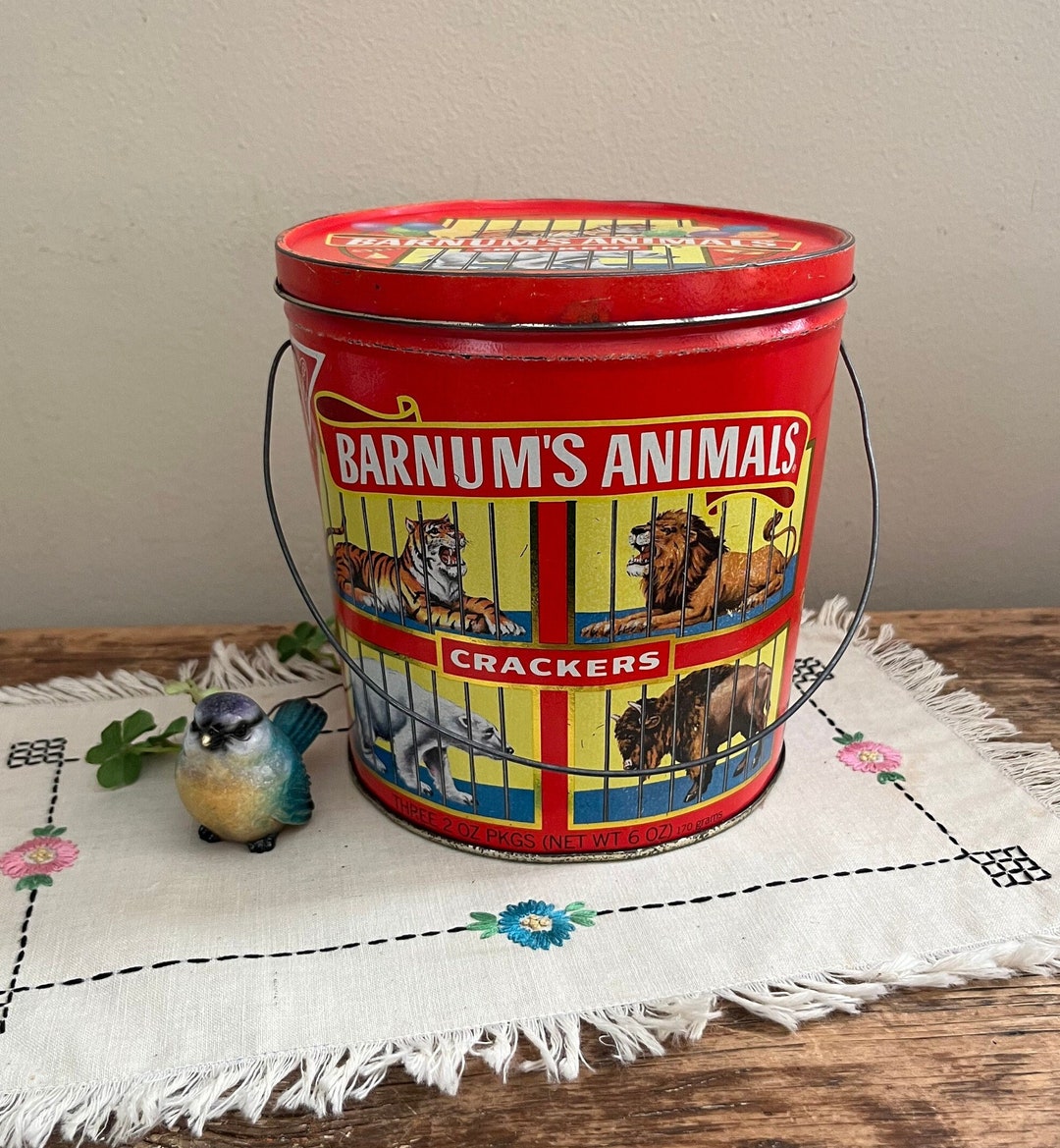 Vintage Animal Cracker Tin Barnum's Animals Crackers Tin 1991 Nabisco Tin Container Vintage Tin