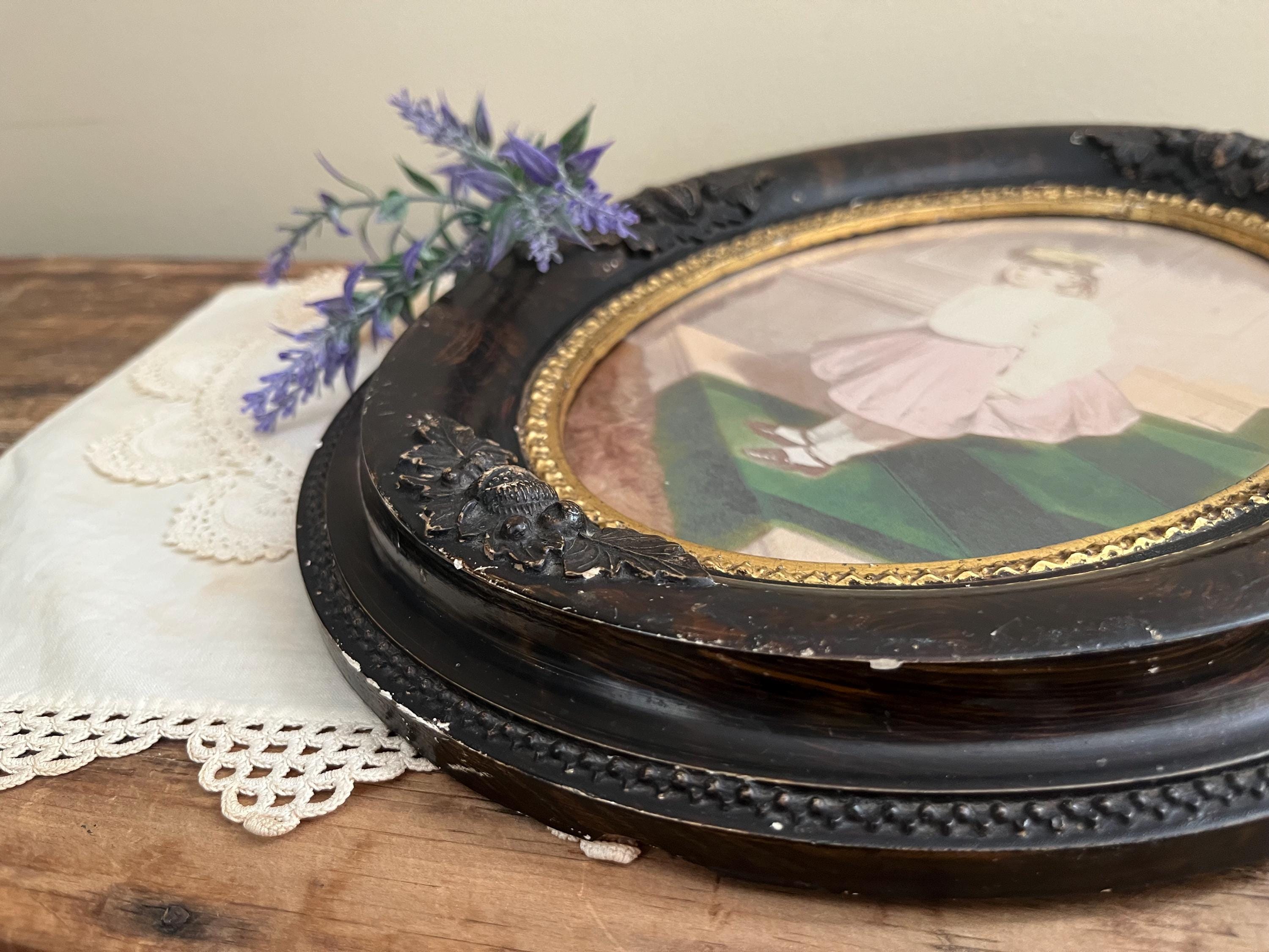 Antique Carved Wood Oval Frame - Early 1900s Ornate Wall Decor - Etsy