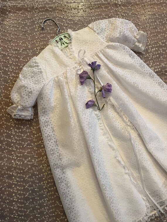 3 pc Madonna by Haddad Christening Gown - Vintage Ivory Heirloom Christening Gown - Lace Christening Baptism Slip Gown Coat
