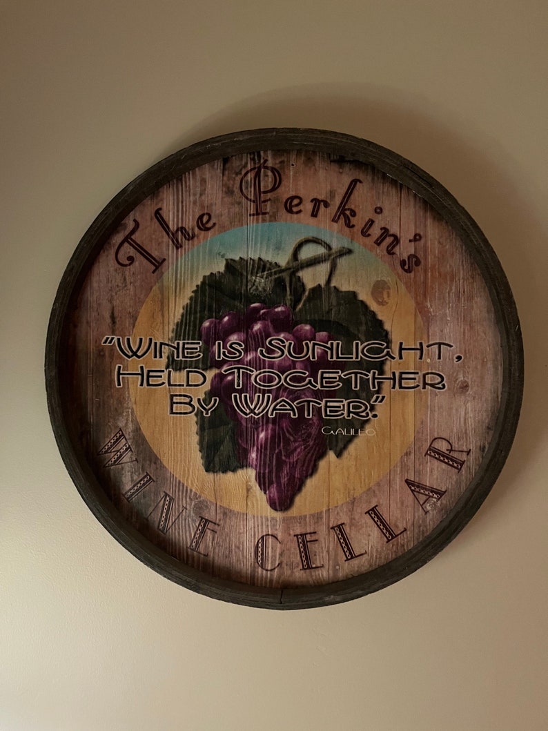 24 Vintage Wine Cellar Barrel Sign Reproduction Wine Barrel Etsy