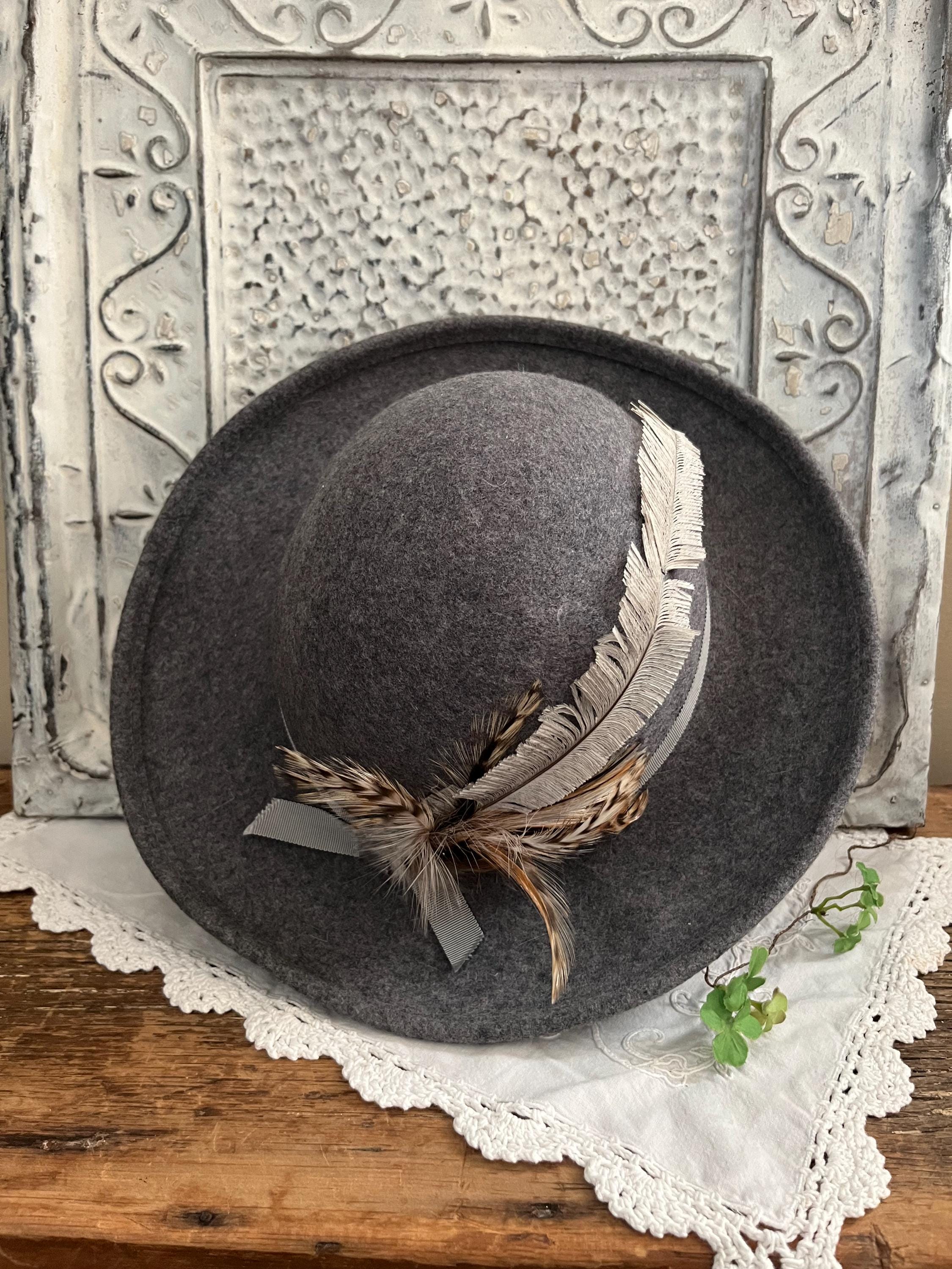 Tally Ho Black Hat with Red Band and Feather Tricorn Hat 23.25 main image 4