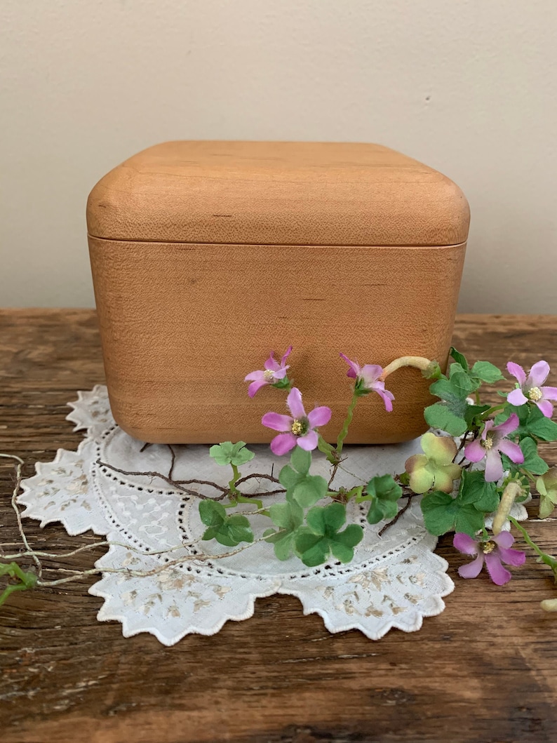 Vintage Keepsake Box Handmade Wood Box Trinket Box Etsy