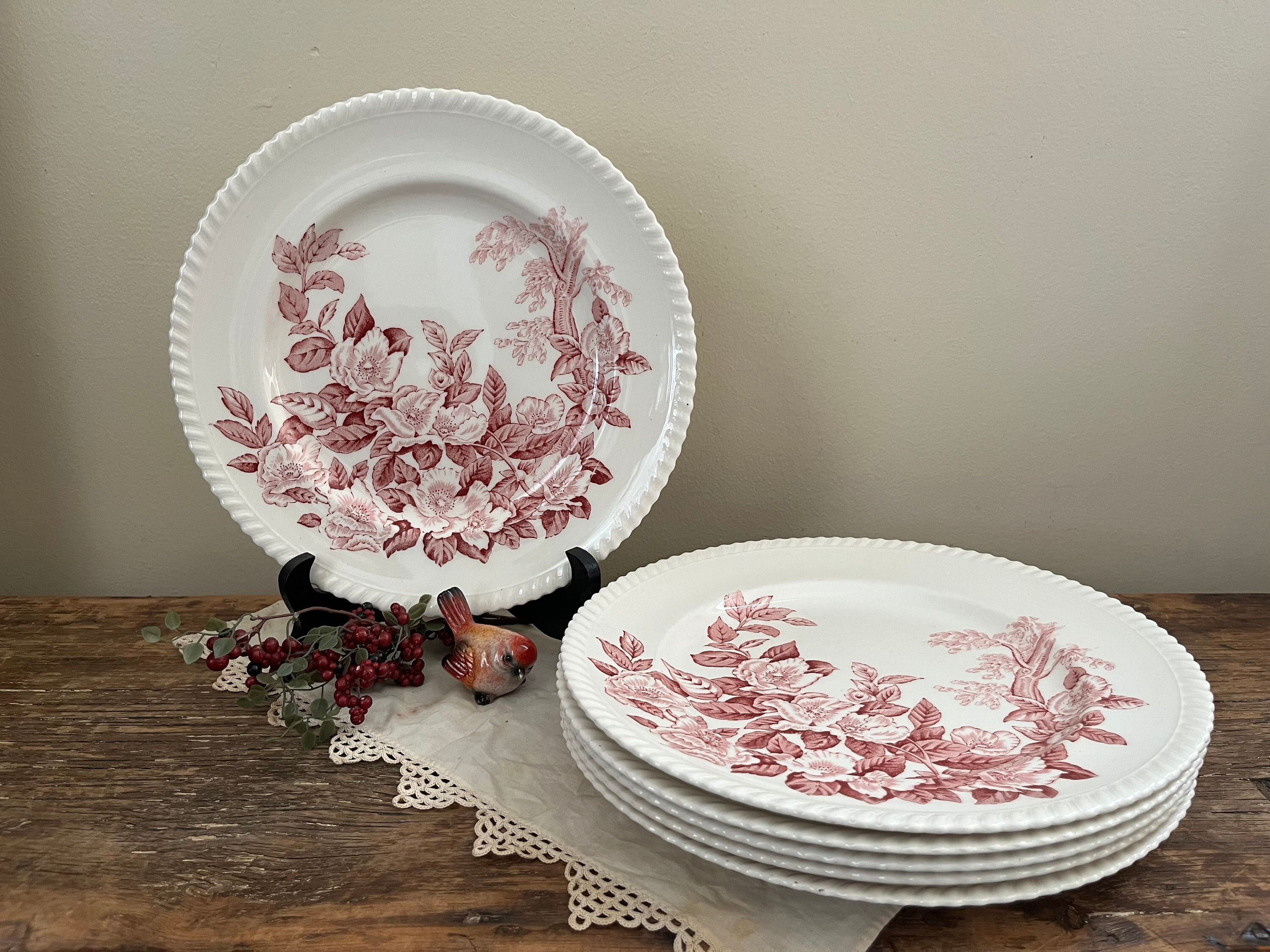 食器 Johnson bros 6plates 27cm. 6 plates Vintage Johnson Bros Windsor Ware Apple Blossom - Set of 6