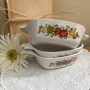 Set of 3 Vintage Corning Ware Petite Casserole Dishes La Marjolaine &quot;Marjoram&quot; Spice of Life