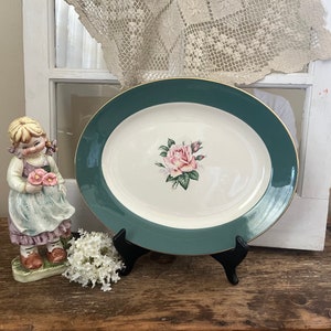 Cameo by Lifetime China Co Oval Serving Platter 12" Serving Plate - Oval Serving Plate by Homer Laughlin - Made in USA - Circa 1950