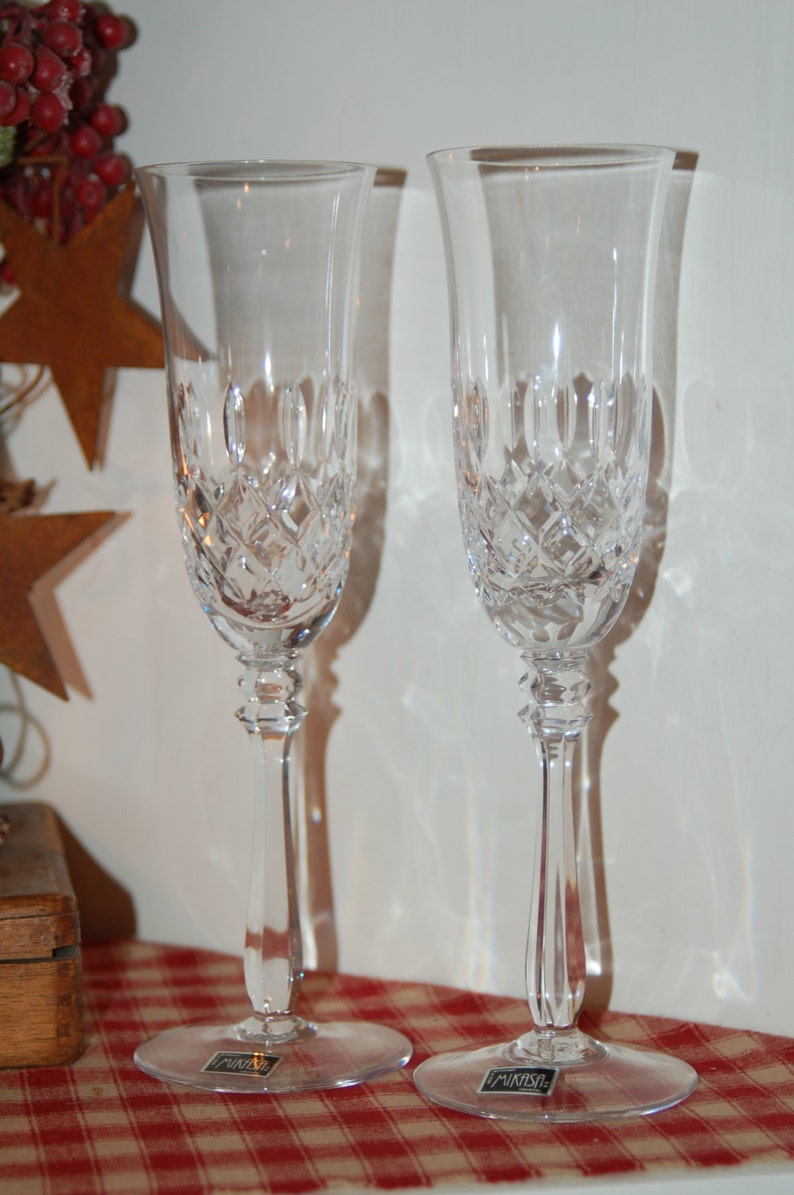Vintage Mikasa Crystal Champagne Flutes Mikasa Glasses | Etsy