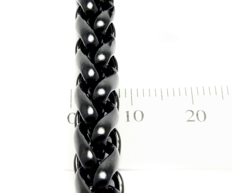 Mens Black Wheat Bracelet Stainless Steel Link 8.5 Inches Heavy Fashion Jewelry