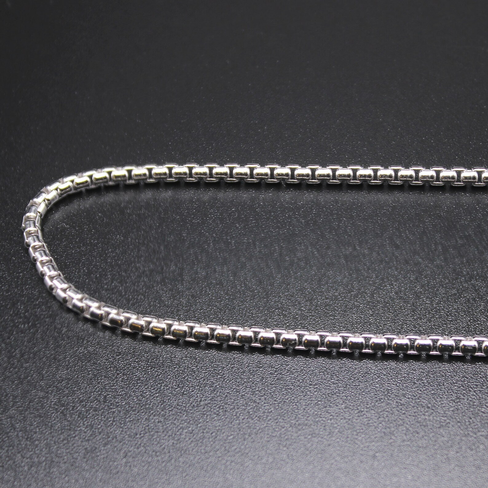 Round Box Silver Chain Italy .925 Sterling Solid Necklace Mens - Etsy